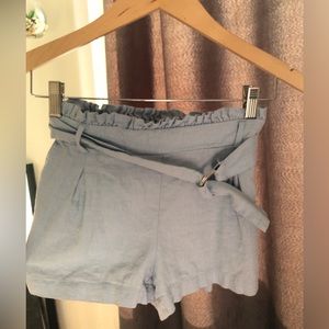 Ruffled blue shorts